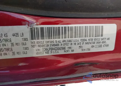 2016 Jeep Patriot Sport z USA, uszkodzony, nr VIN 1C4NJPBA4GD602906